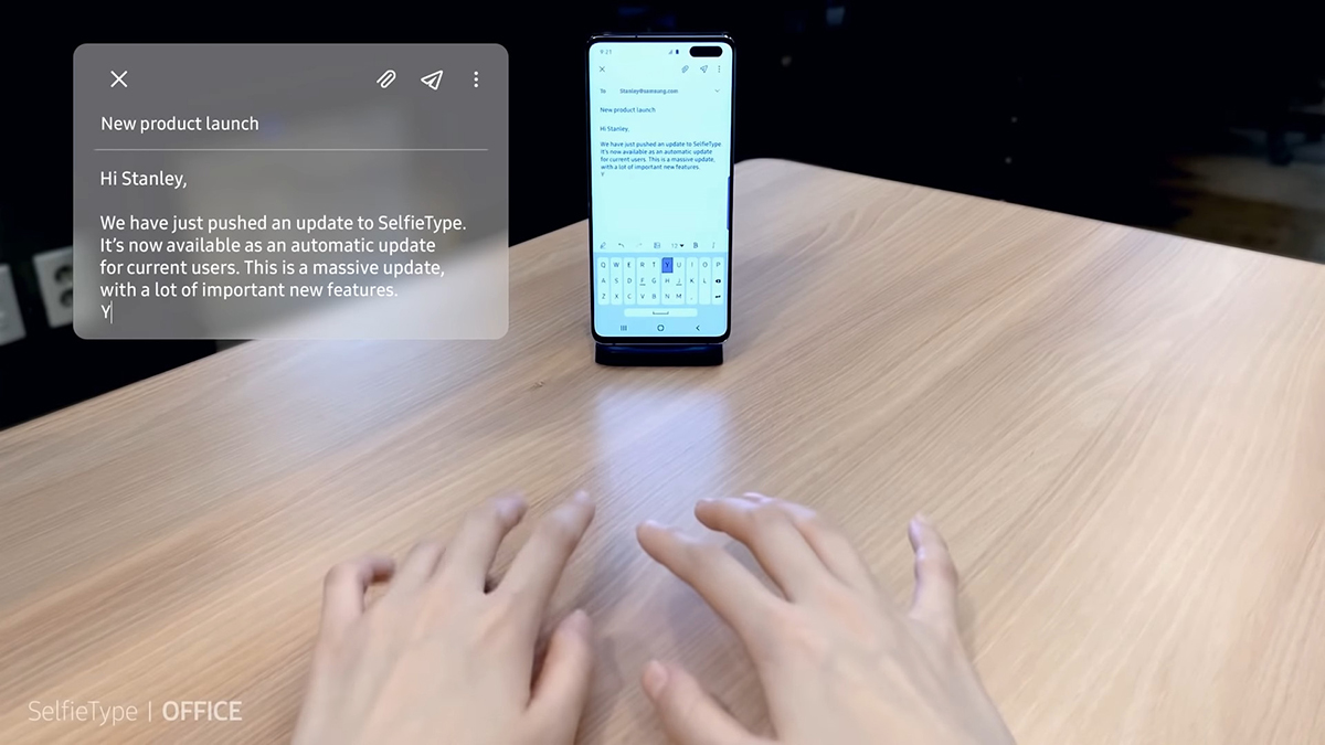 [CES2020] Selfie Type คีย์บอร์ดล่องหนจาก Samsung มีกระบวนการทำงานจากกล้องหน้า และระบบ AI