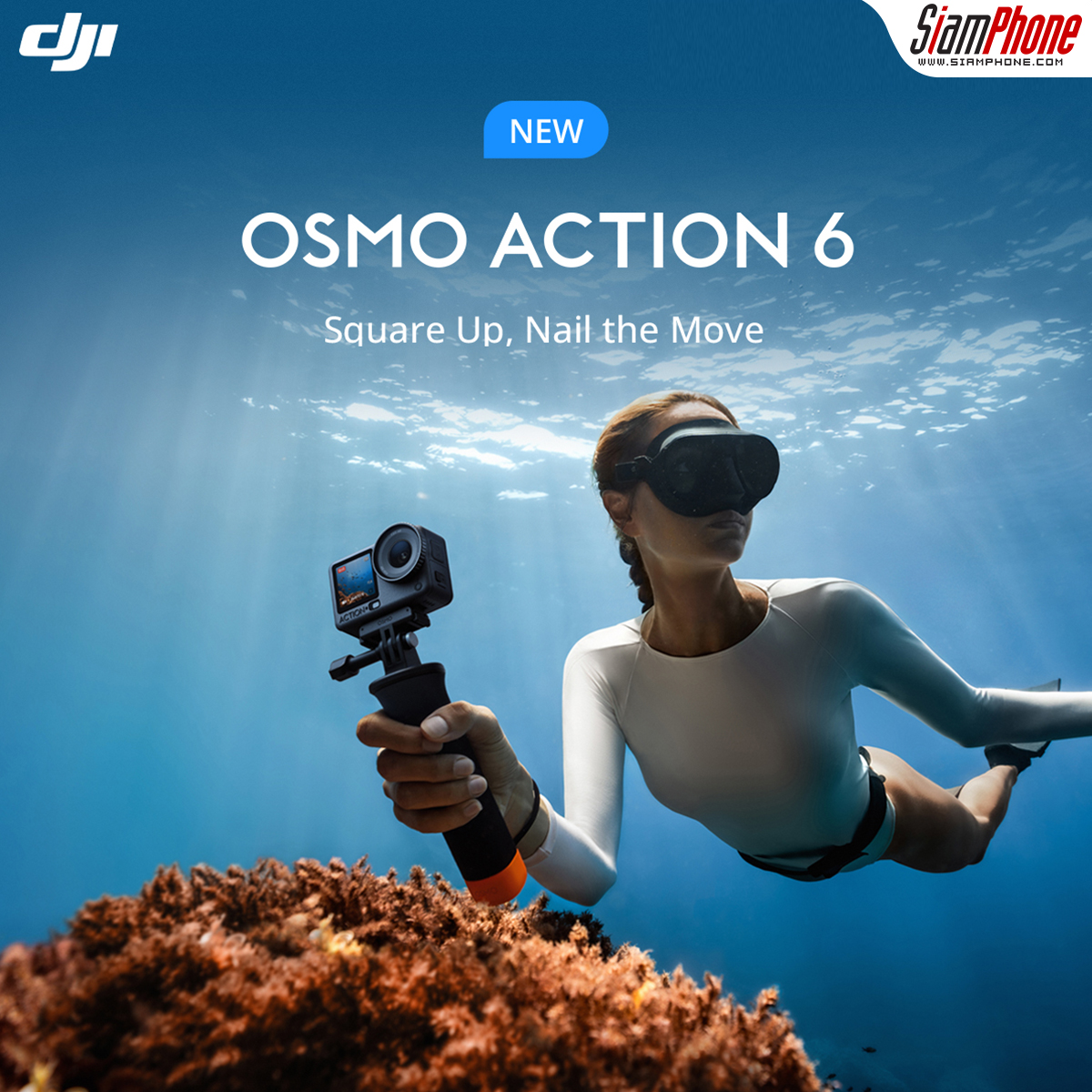 DJI Osmo Action 6 กล้องแอคชั่นพร้อมกับรูรับแสงปรับได้ พร้อมโหมด New 4k Custom Mode